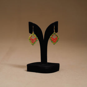 Green - Handpainted Manjusha Art Wooden Earrings 08