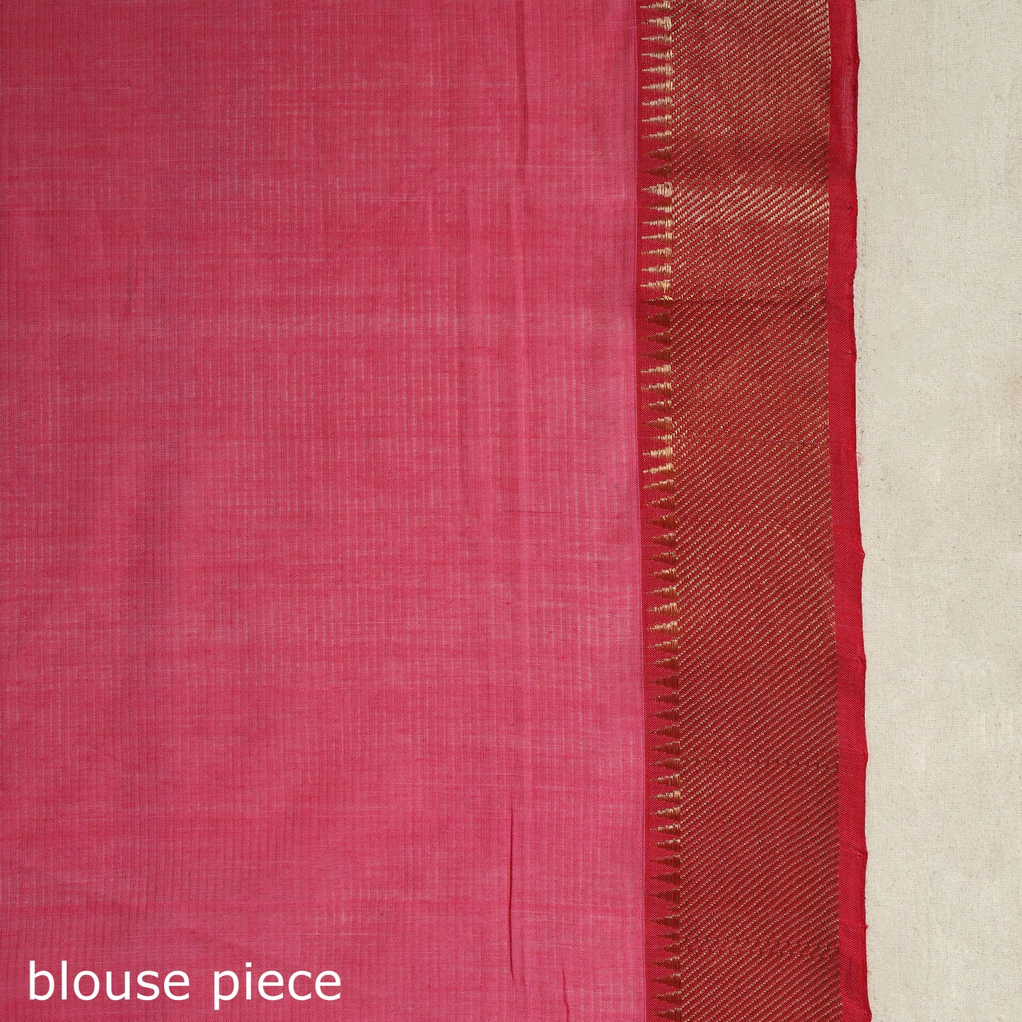 Pink Handloom Cotton Zari Border Mangalagiri Saree
