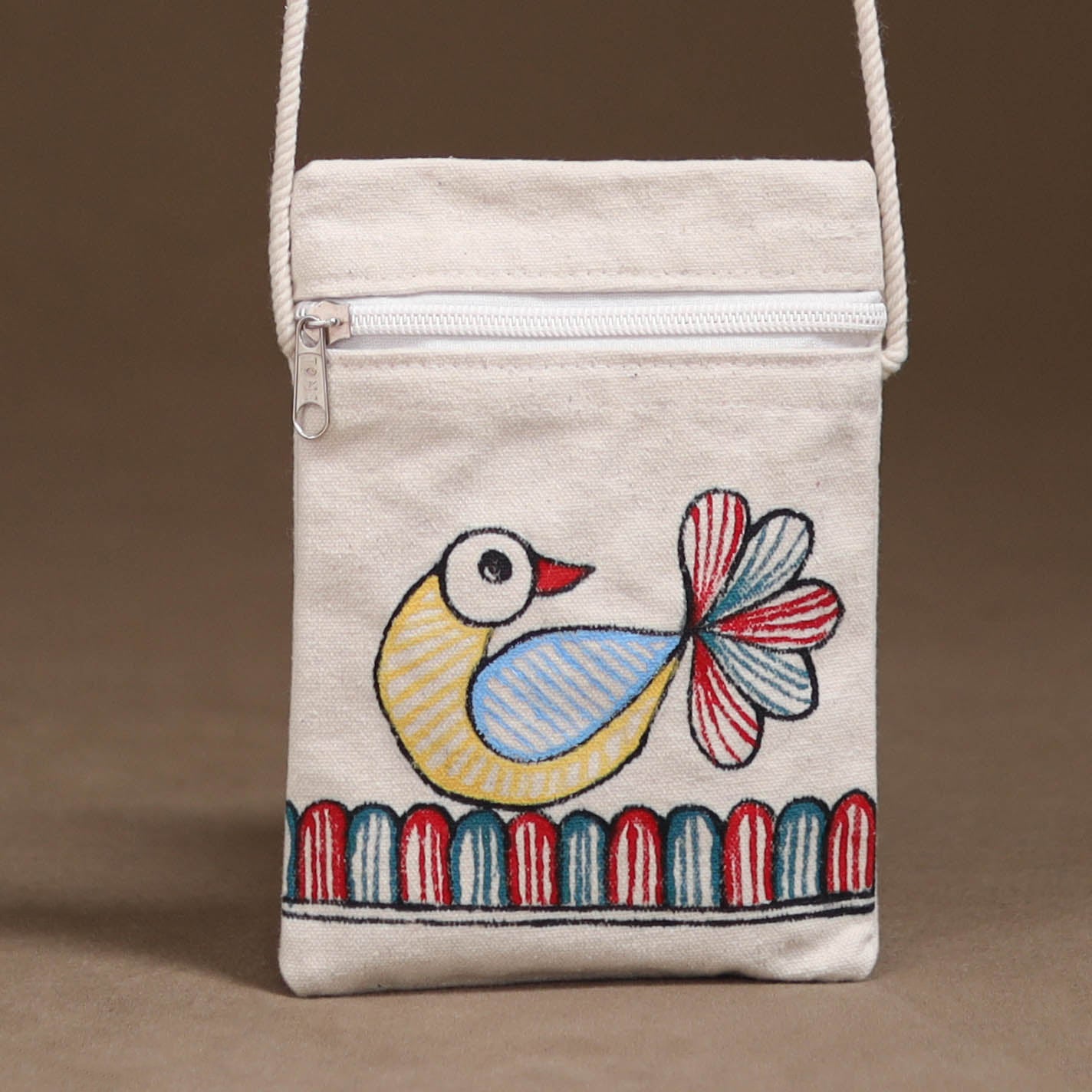 Madhubani Handpainted Mobile Sling Bag 29