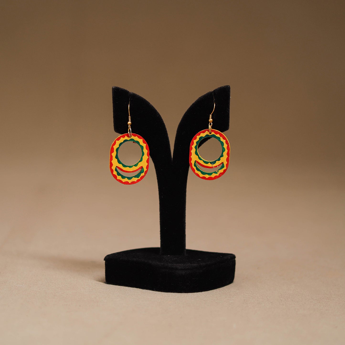 Multicolor - Handpainted Manjusha Art Wooden Earrings 11
