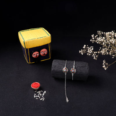 Handcrafted Meenakari Bhaiya Bhabhi Rakhi Set with Coir Box 120