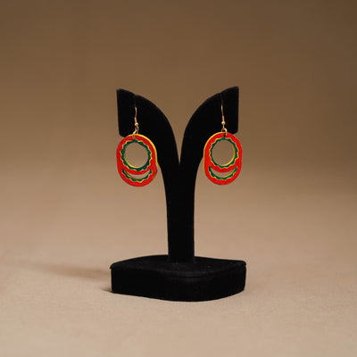 Red - Handpainted Manjusha Art Wooden Earrings 12