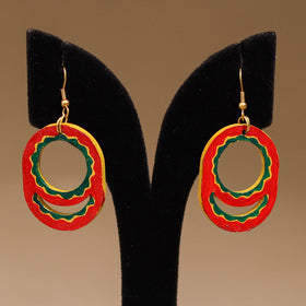 Red - Handpainted Manjusha Art Wooden Earrings 12
