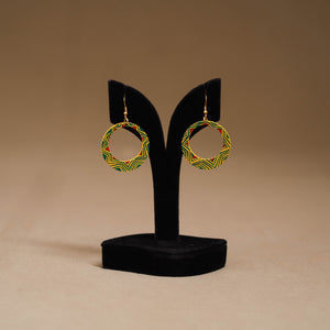 Yellow - Handpainted Manjusha Art Wooden Earrings 14