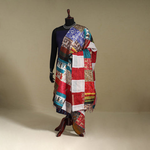 Multicolor - patchwork reversible silk bengal kantha work