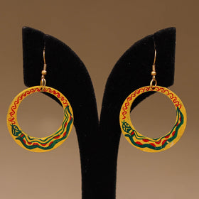 Yellow - Handpainted Manjusha Art Wooden Earrings 15