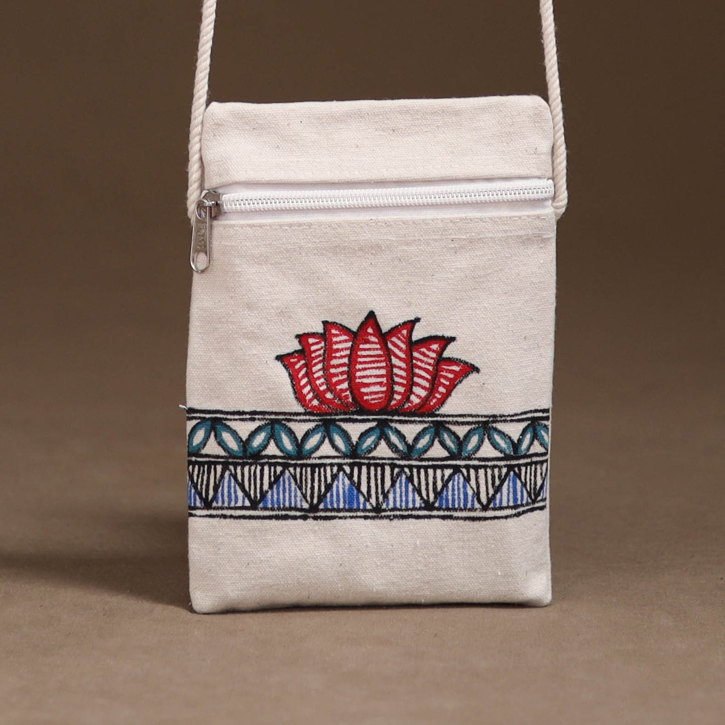Madhubani Handpainted Mobile Sling Bag 32