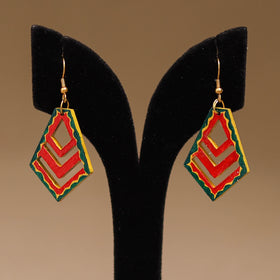 Multicolor - Handpainted Manjusha Art Wooden Earrings 18