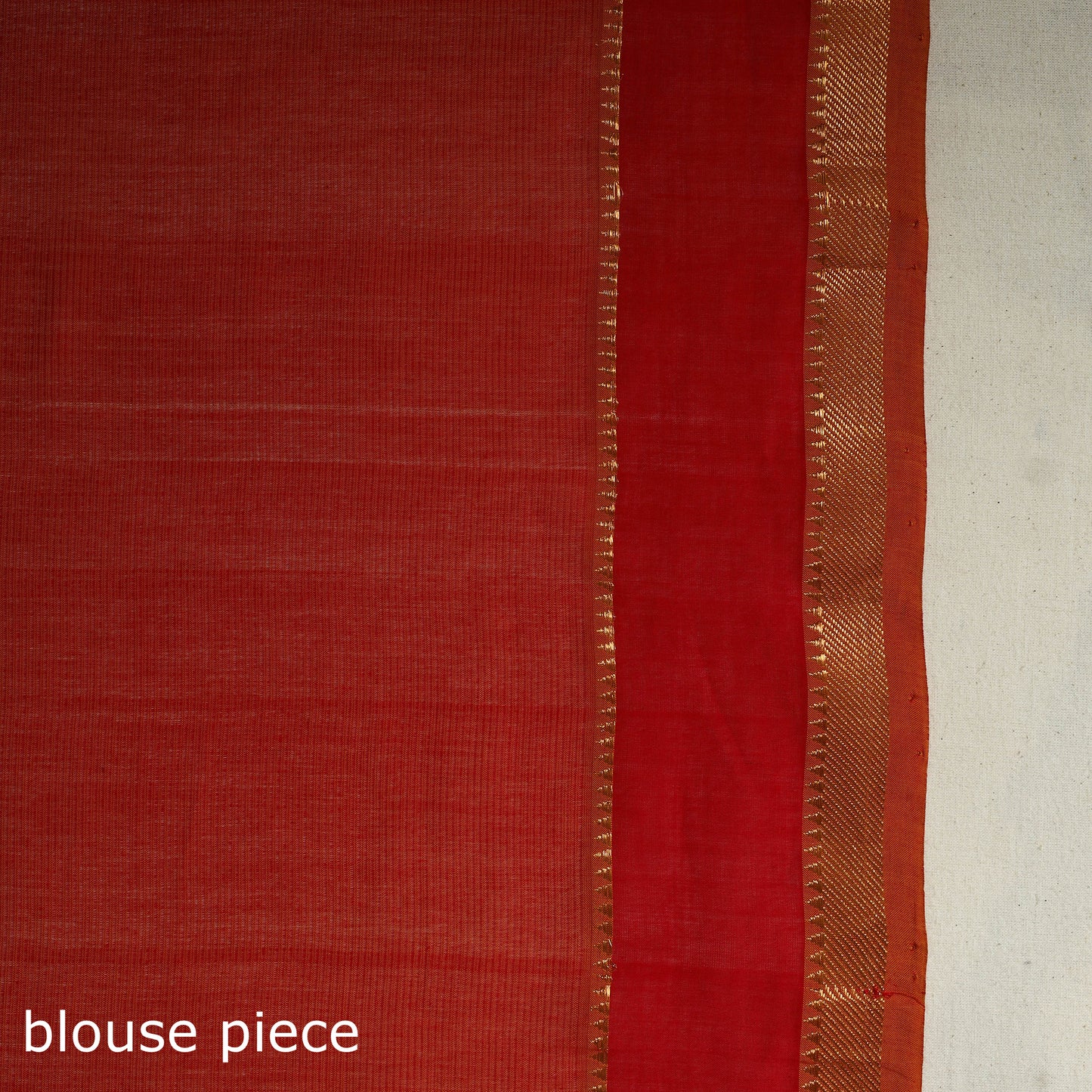 Brown Handloom Cotton Zari Border Mangalagiri Saree