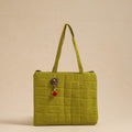 Green Handcrafted Quilted Cotton Hand Bag