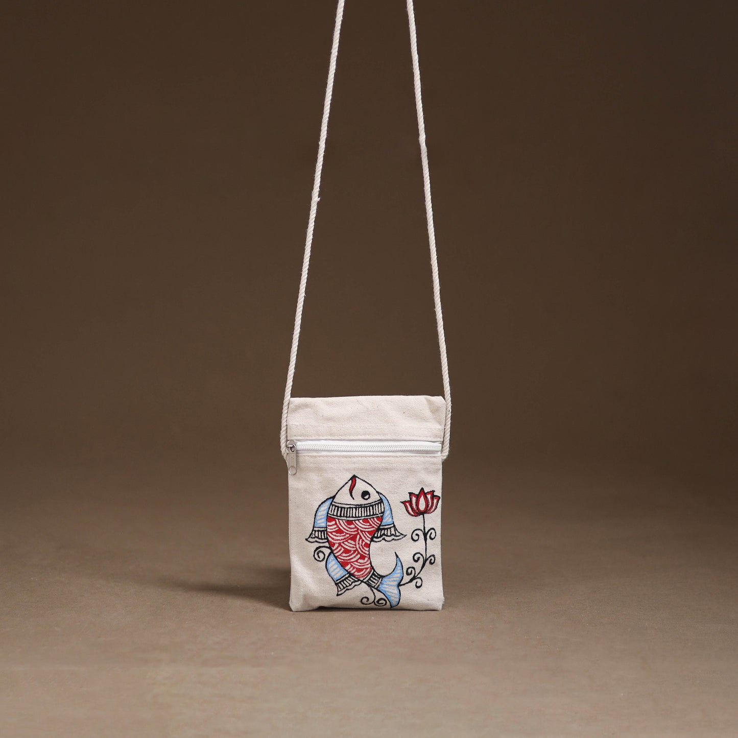 Madhubani Handpainted Mobile Sling Bag 33