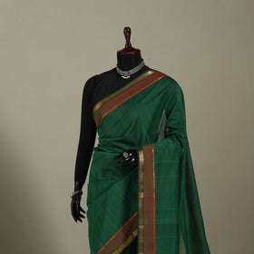 Green - handloom cotton zari border mangalagiri saree 25