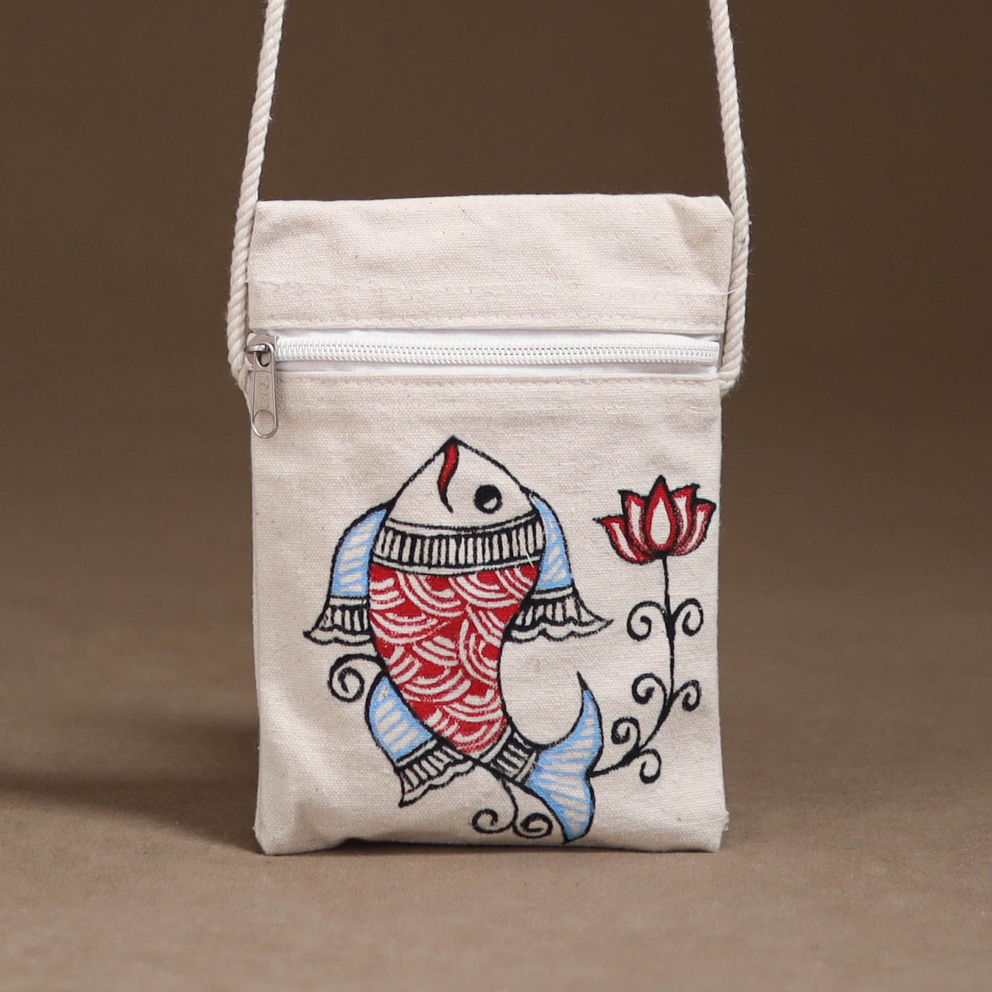 Madhubani Handpainted Mobile Sling Bag 33