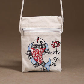 Madhubani Handpainted Mobile Sling Bag 33