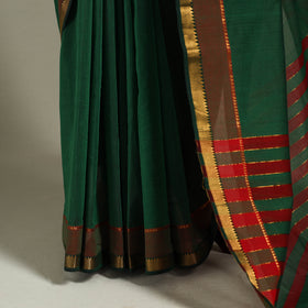Green - handloom cotton zari border mangalagiri saree 25