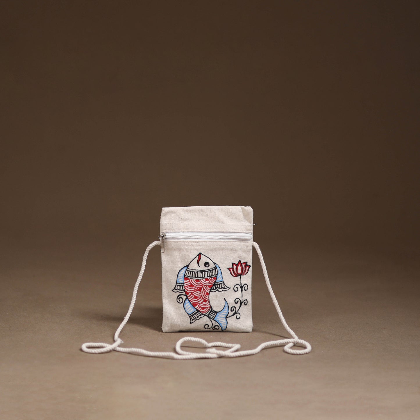 Madhubani Handpainted Mobile Sling Bag 33