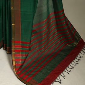 Green - handloom cotton zari border mangalagiri saree 25