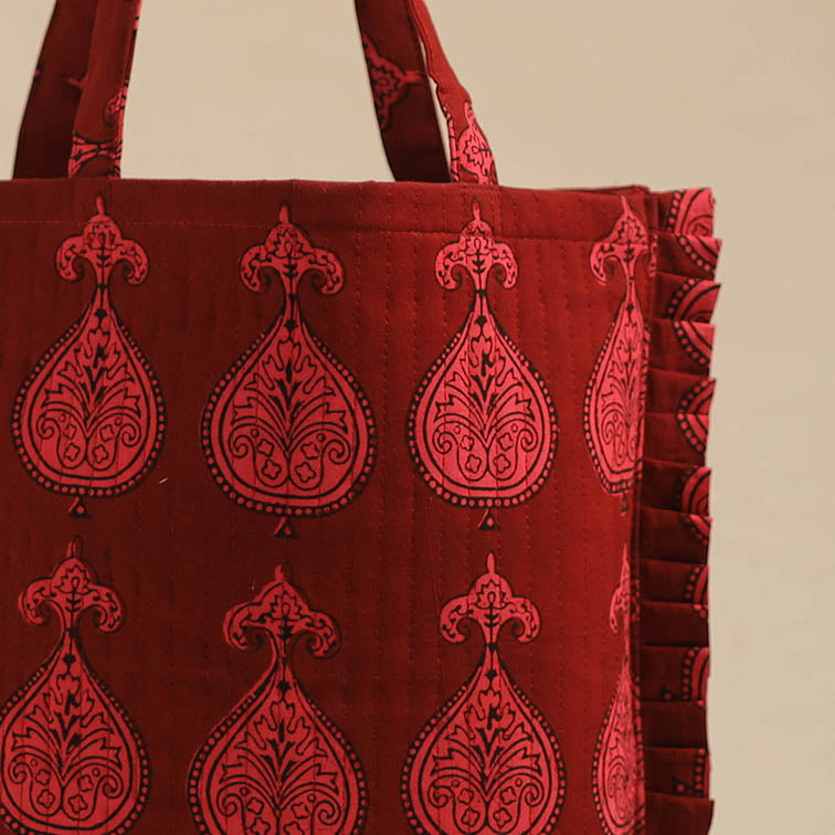 Handcrafted Cotton Frill Jhola Bag 17