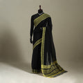 Black Handloom Missing Checks Cotton Mangalagiri Saree