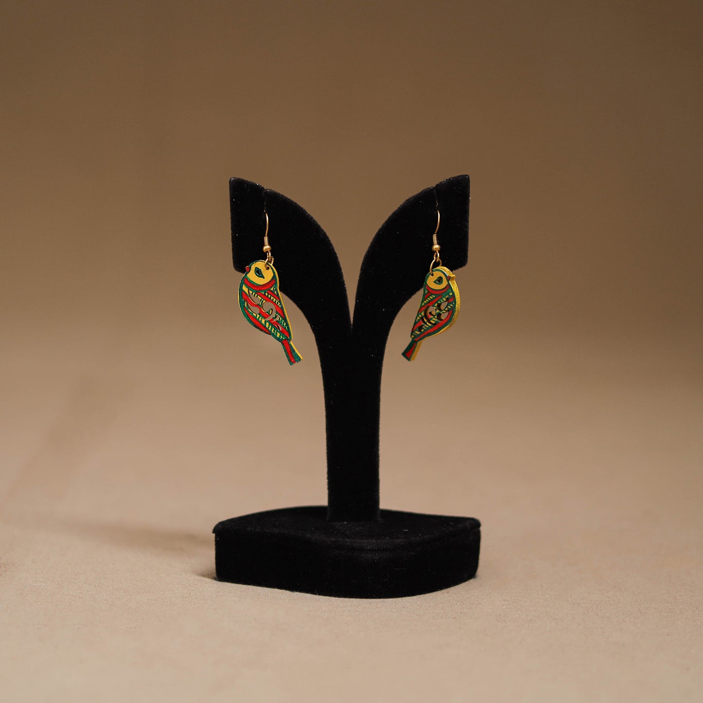 Multicolor - Handpainted Manjusha Art Wooden Earrings 23