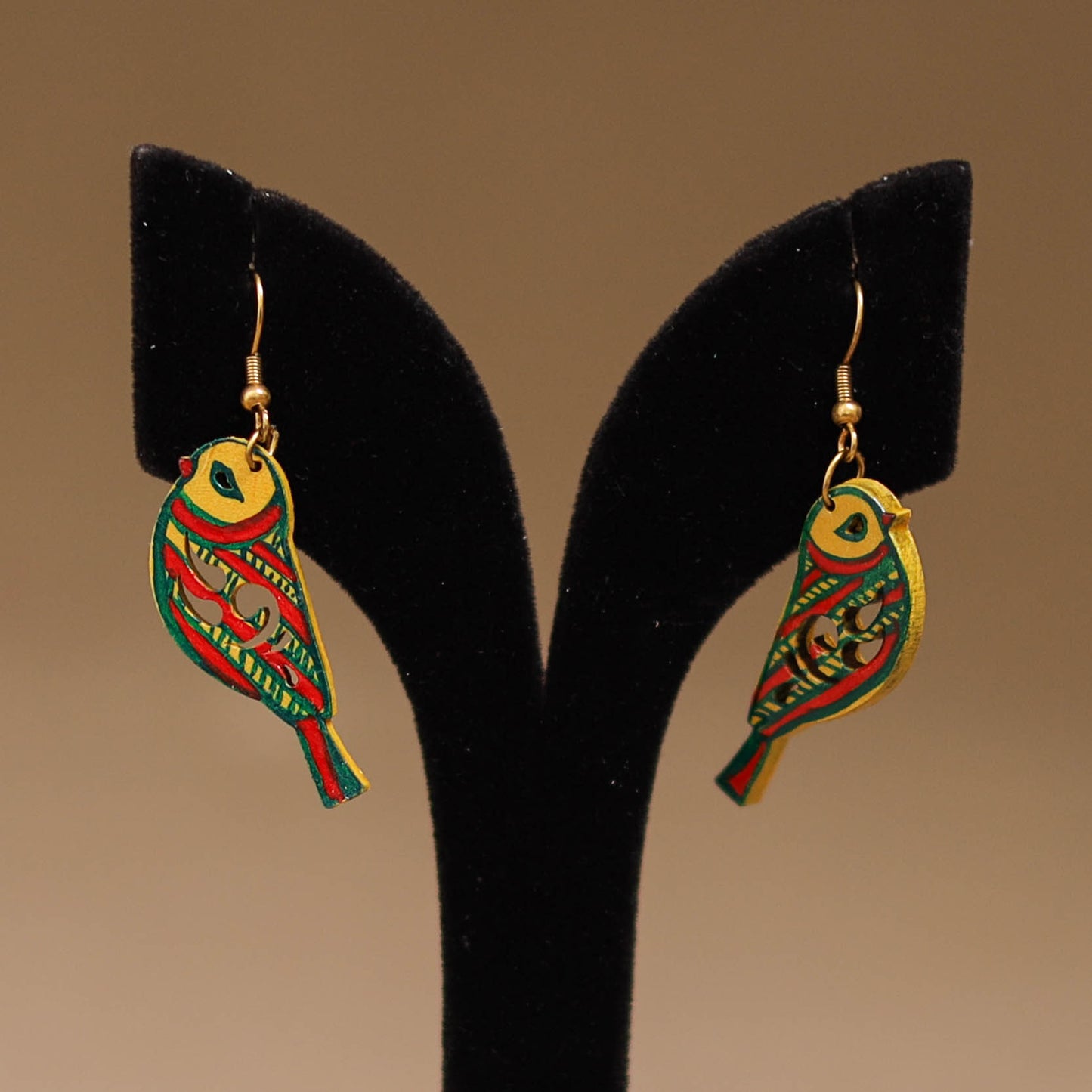 Multicolor - Handpainted Manjusha Art Wooden Earrings 23