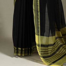 Black Handloom Missing Checks Cotton Mangalagiri Saree