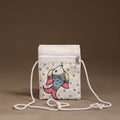 White - Madhubani Handpainted Mobile Sling Bag 34