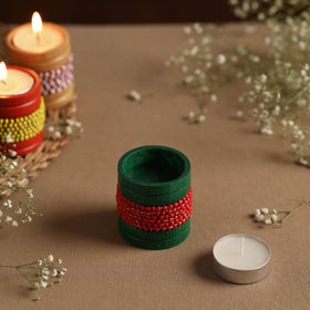  Handmade Bead Work Natural Bamboo Tealight Candle Holder Online in India l iTokri.com 