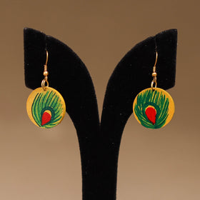 Yellow - Handpainted Manjusha Art Wooden Earrings 24