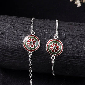 Handcrafted Meenakari Bhaiya Bhabhi Rakhi Set with Coir Box 133
