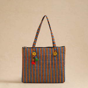 Multicolor - Handcrafted Quilted Cotton Hand Bag 42