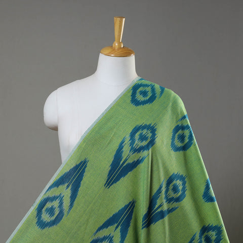 Green - Pure Cotton Central Asian Pochampally Ikat Fabric 03