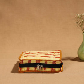 Yellow Handmade Cotton Jewelry Bag - 4 Pockets | iTokri