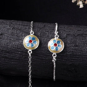 Handcrafted Meenakari Bhaiya Bhabhi Rakhi Set with Coir Box 140