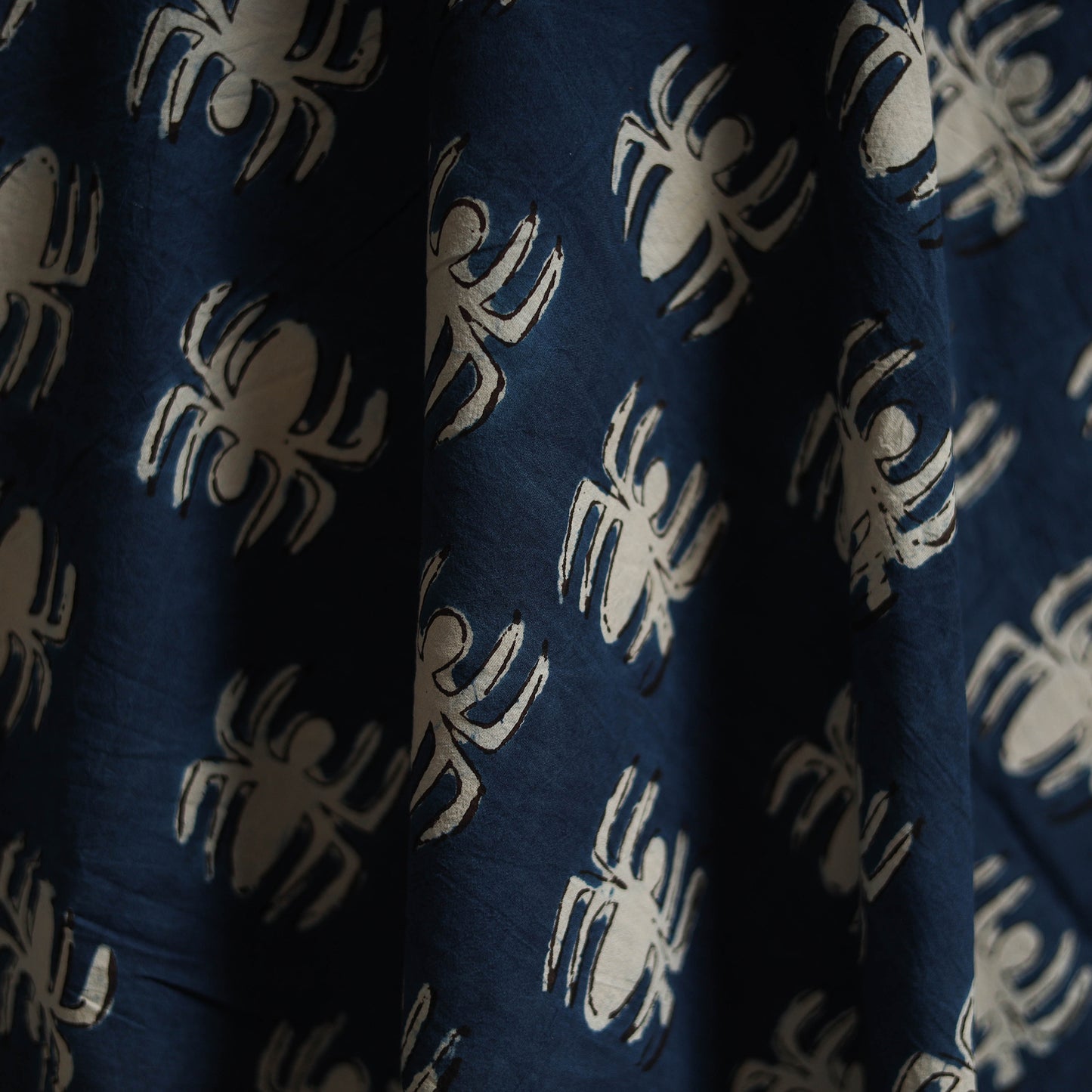 Bindaas Hand Block Art Print Natural Dyed Cotton Fabric - Weave A Web