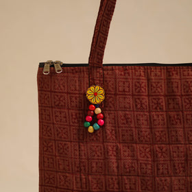  Brown Handcrafted Quilted Cotton Hand Bag