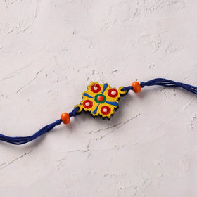 Mandala Art Handpainted Wooden Rakhi 02