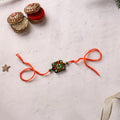 Mandala Art Handpainted Wooden Rakhi 04