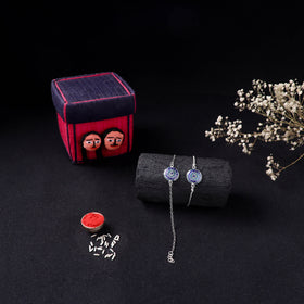 Handcrafted Meenakari Bhaiya Bhabhi Rakhi Set with Coir Box 149