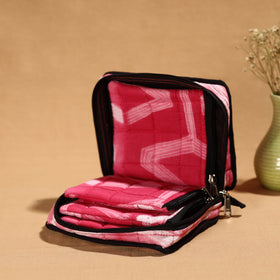 Pink Handmade Cotton Jewelry Bag - 4 Pockets