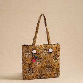  Yellow Handcrafted Quilted Cotton Hand Bag