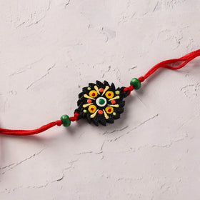 Mandala Art Handpainted Wooden Rakhi 05