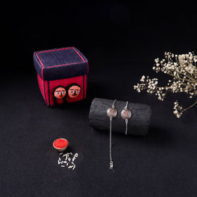 Handcrafted Meenakari Bhaiya Bhabhi Rakhi Set with Coir Box 150