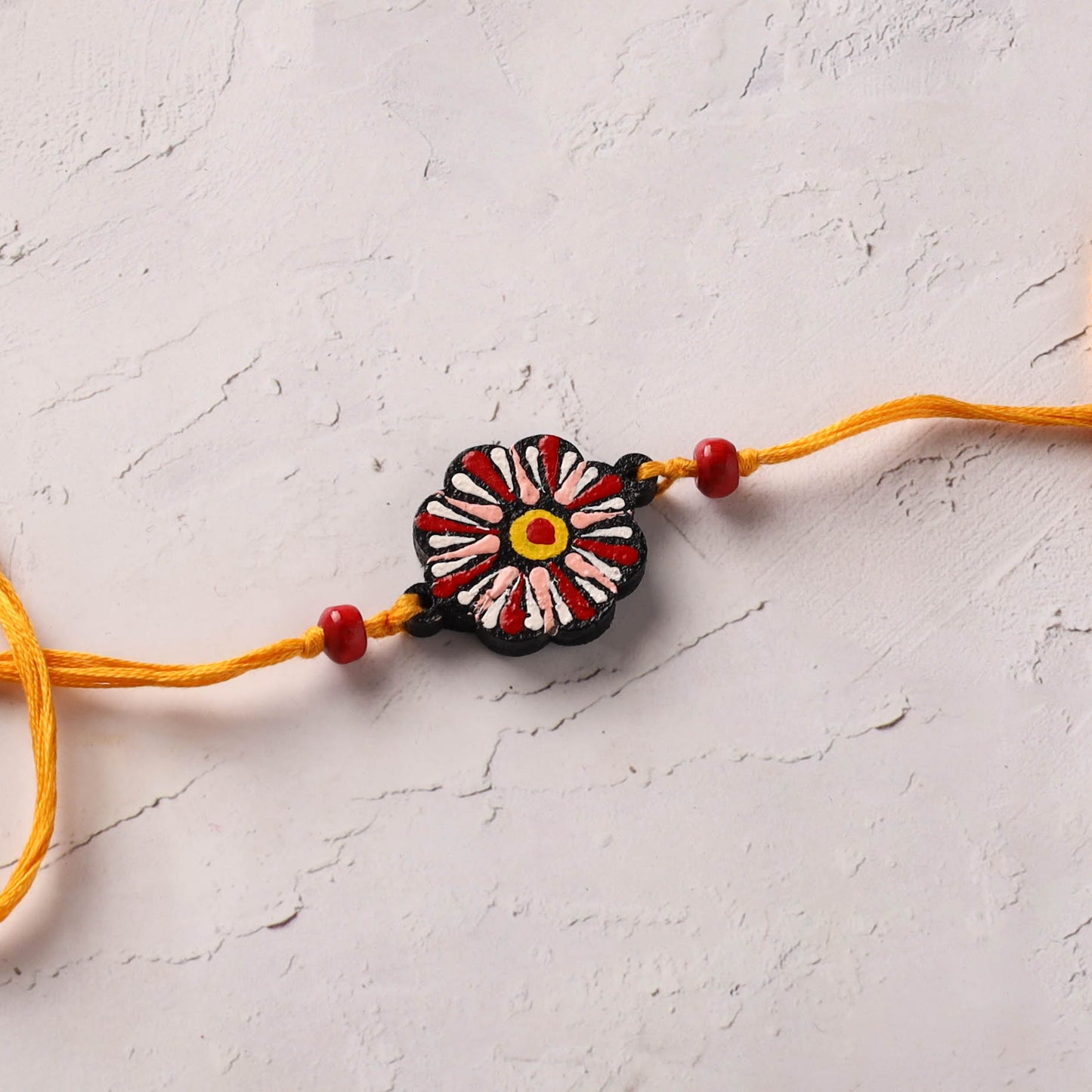 Mandala Art Handpainted Wooden Rakhi 06