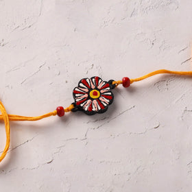 Mandala Art Handpainted Wooden Rakhi 06
