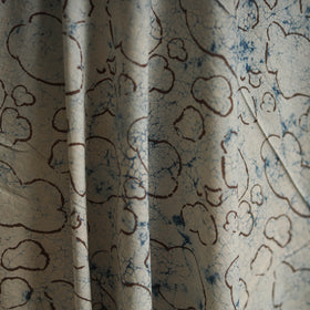 Bindaas Hand Block Art Print Natural Dyed Cotton Fabric - Cloudy Sky