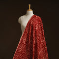 Bindaas Hand Block Art Print Natural Dyed Cotton Fabric - Red Canopy