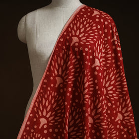 Bindaas Hand Block Art Print Natural Dyed Cotton Fabric - Red Canopy