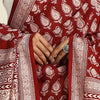 Buy Red Natural Dye Mul Cotton Bagh Print Dupatta