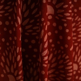 Bindaas Hand Block Art Print Natural Dyed Cotton Fabric - Red Canopy